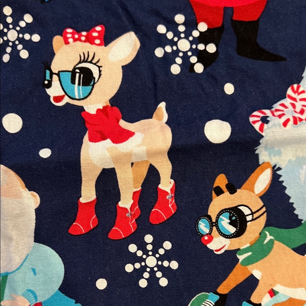 Rudolph Red-Nosed Reindeer Christmas Scrub Top - Picture 4 of 4